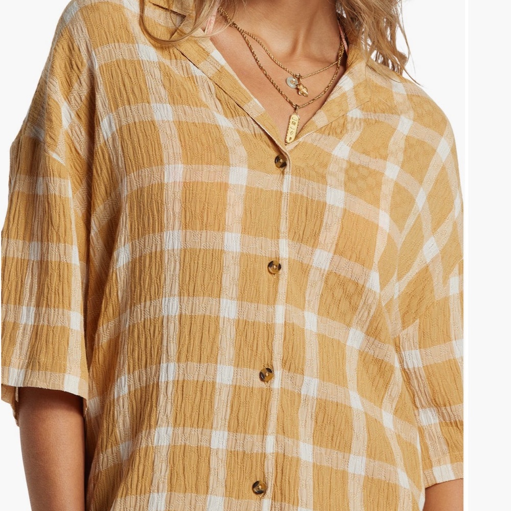 Billabong  Plaid Beach side Shirt size M new - Picture 4 of 5